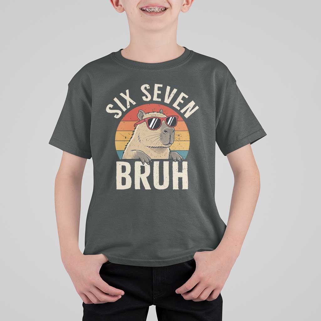 Six Seven Bruh 67 Meme Funny Capybara T Shirt For Kid