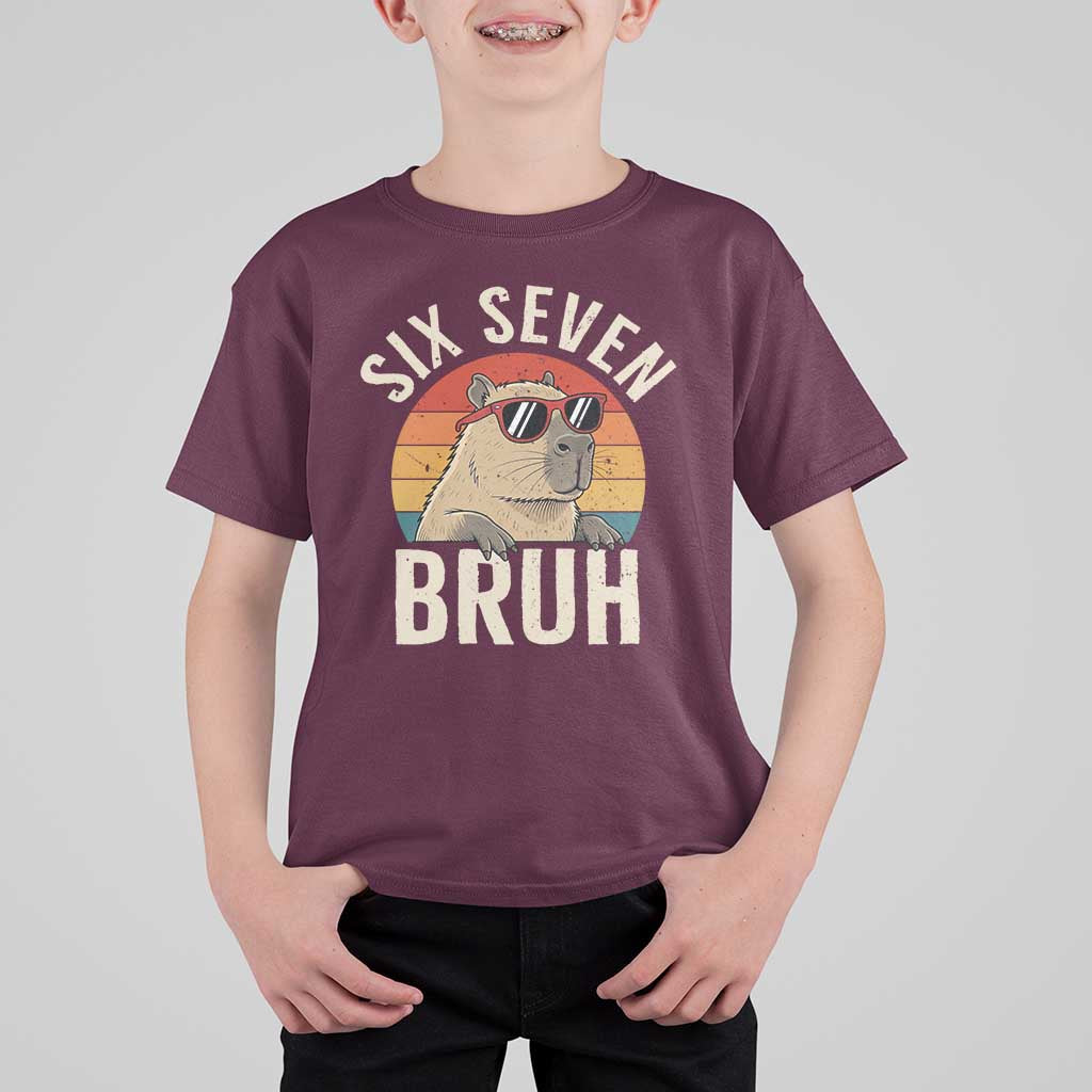 Six Seven Bruh 67 Meme Funny Capybara T Shirt For Kid