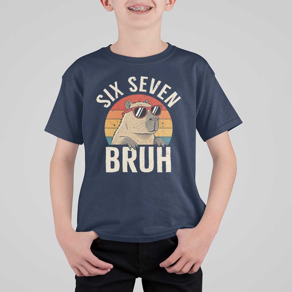 Six Seven Bruh 67 Meme Funny Capybara T Shirt For Kid