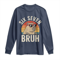 Six Seven Bruh 67 Meme Funny Capybara Long Sleeve Shirt