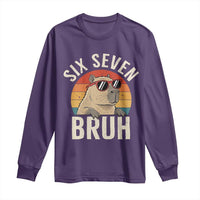 Six Seven Bruh 67 Meme Funny Capybara Long Sleeve Shirt