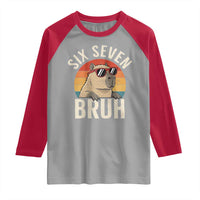 Six Seven Bruh 67 Meme Funny Capybara Raglan Shirt