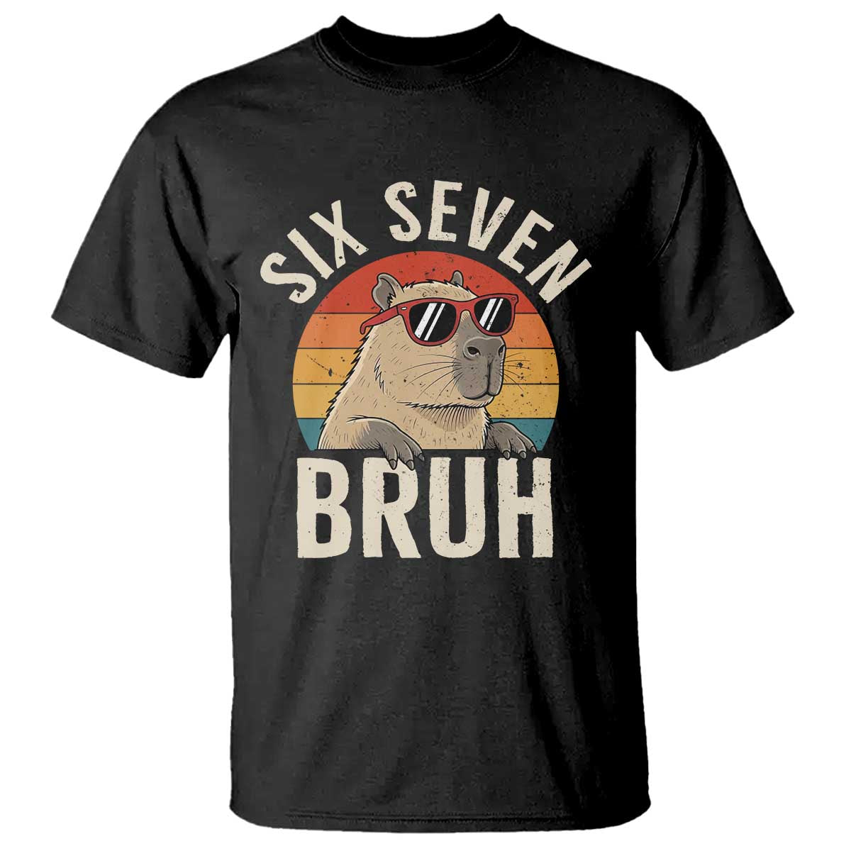 Six Seven Bruh 67 Meme Funny Capybara T Shirt