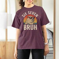 Six Seven Bruh 67 Meme Funny Capybara T Shirt For Women