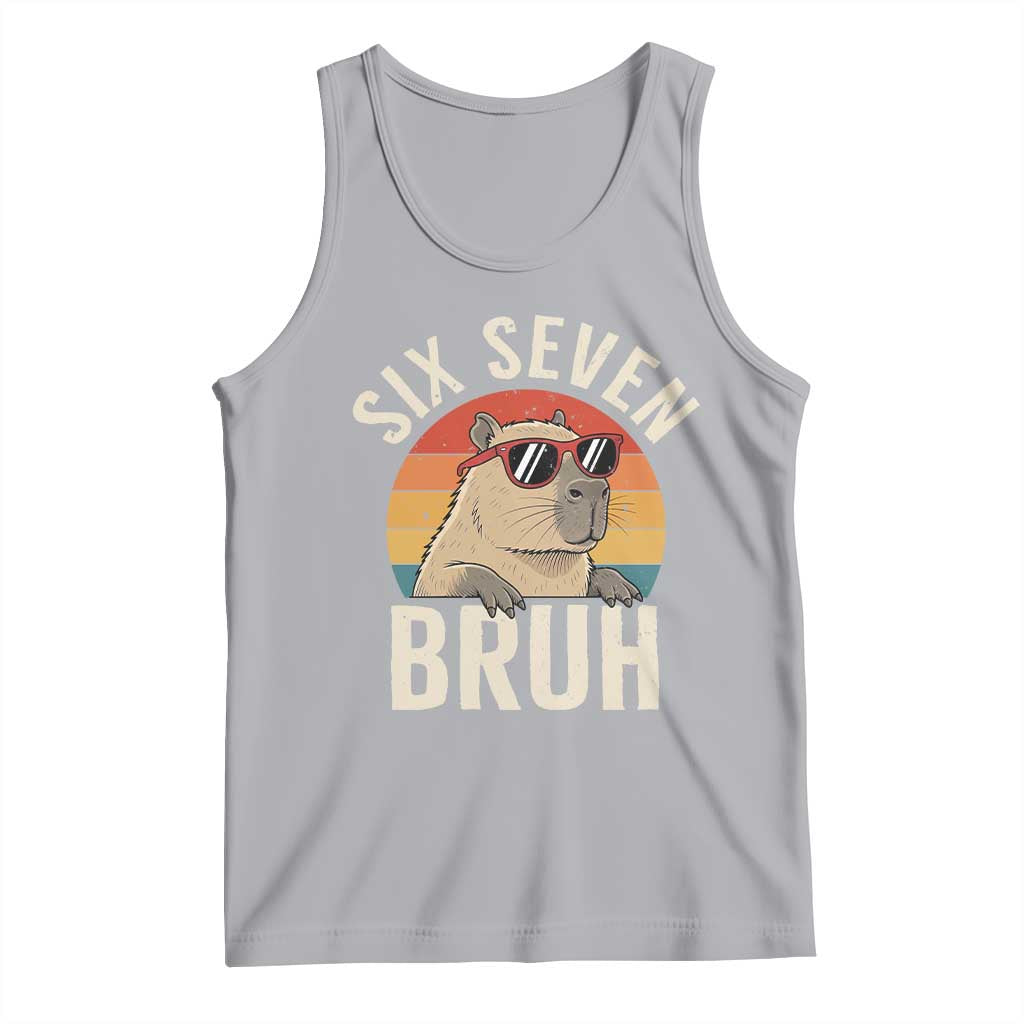 Six Seven Bruh 67 Meme Funny Capybara Tank Top