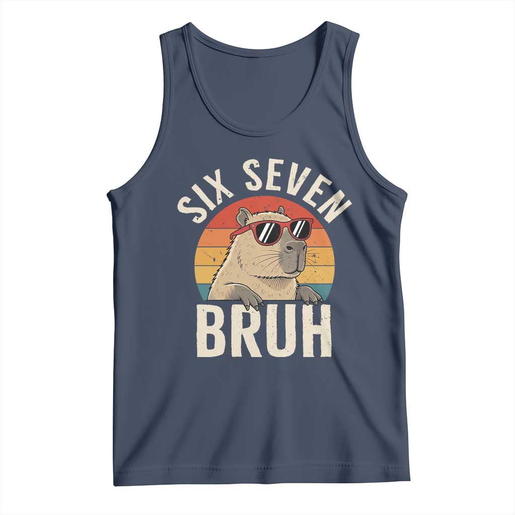 Six Seven Bruh 67 Meme Funny Capybara Tank Top
