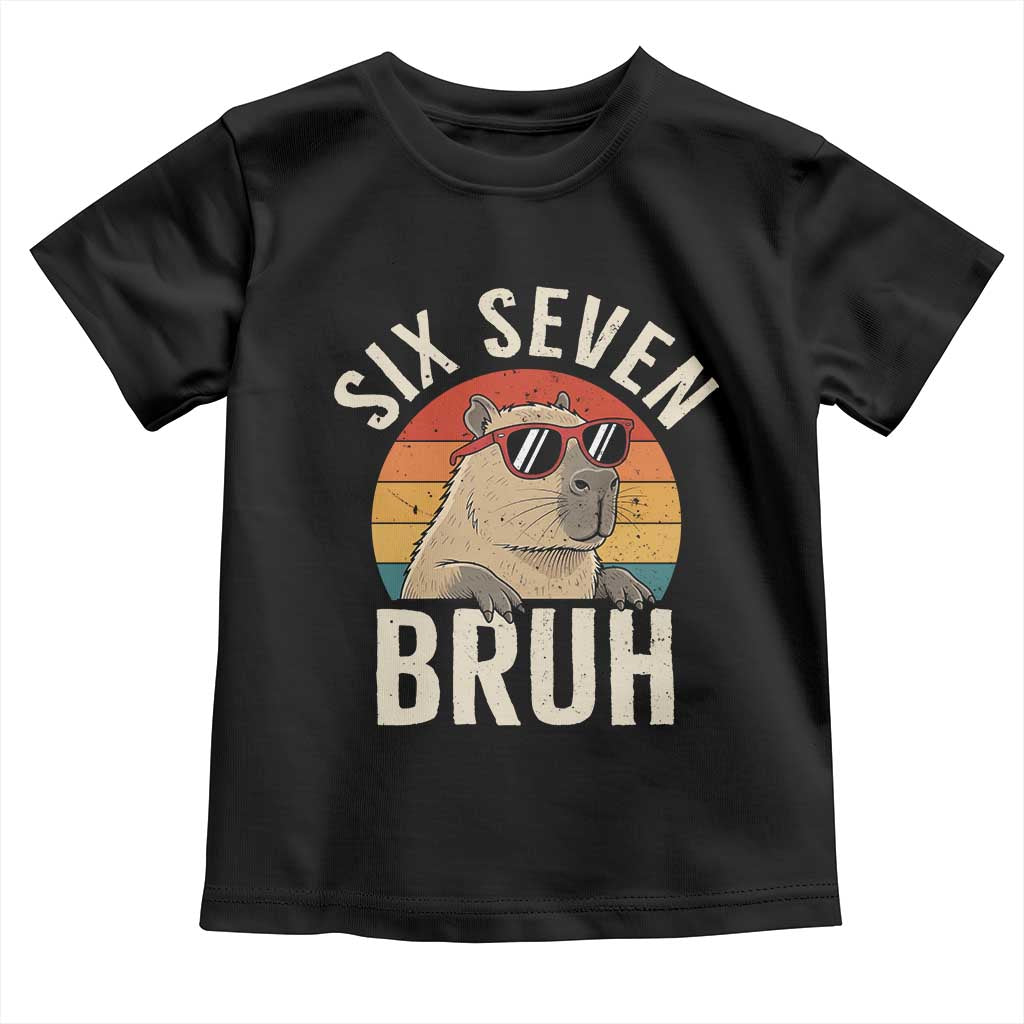 Six Seven Bruh 67 Meme Funny Capybara Toddler T Shirt