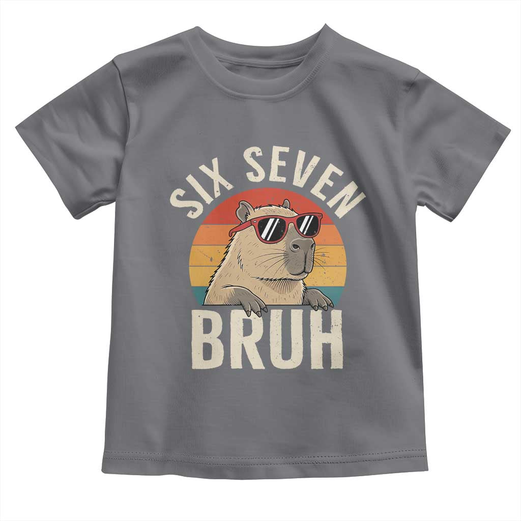 Six Seven Bruh 67 Meme Funny Capybara Toddler T Shirt