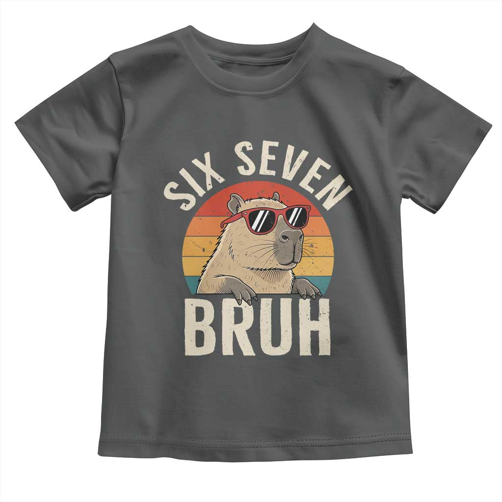 Six Seven Bruh 67 Meme Funny Capybara Toddler T Shirt