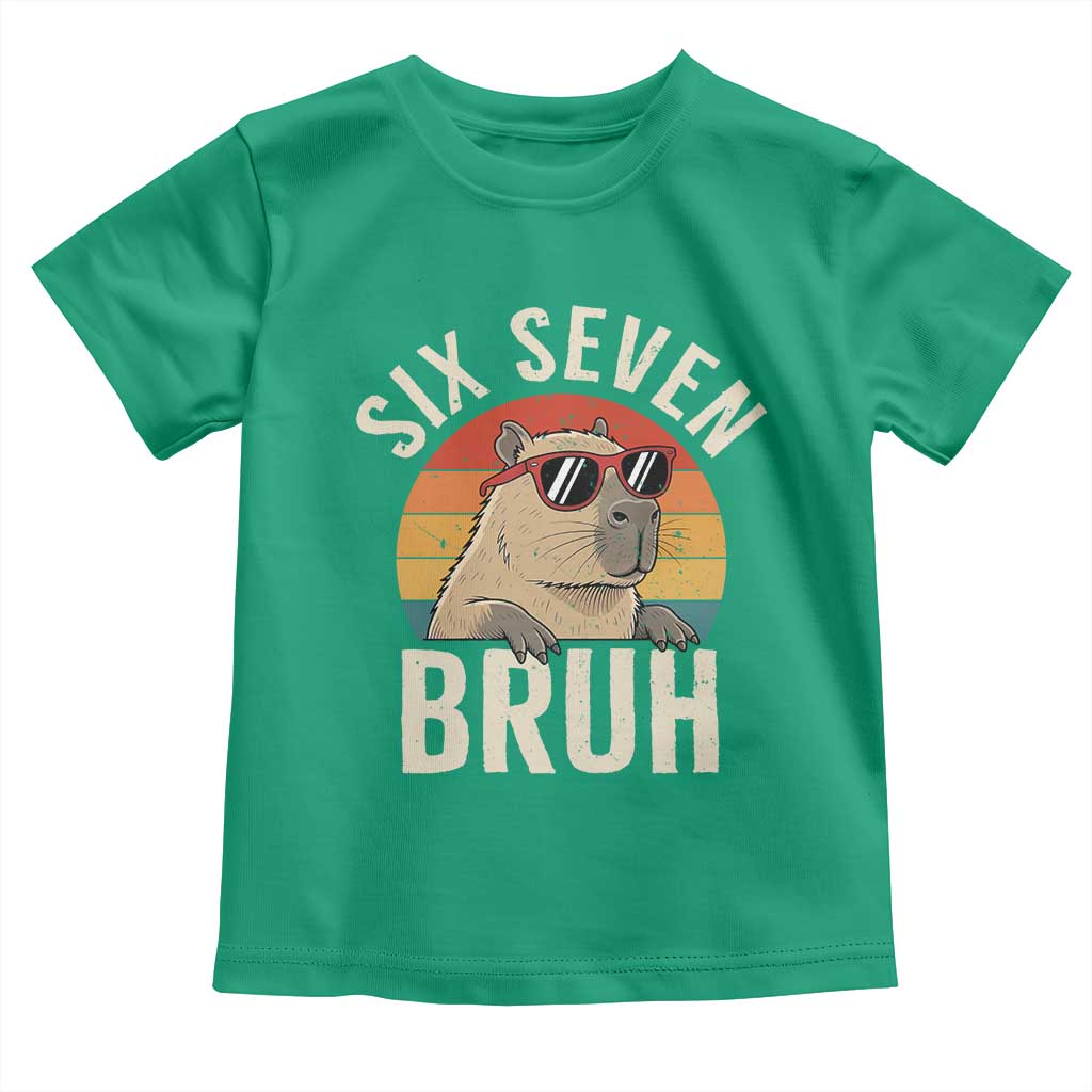 Six Seven Bruh 67 Meme Funny Capybara Toddler T Shirt