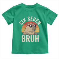 Six Seven Bruh 67 Meme Funny Capybara Toddler T Shirt