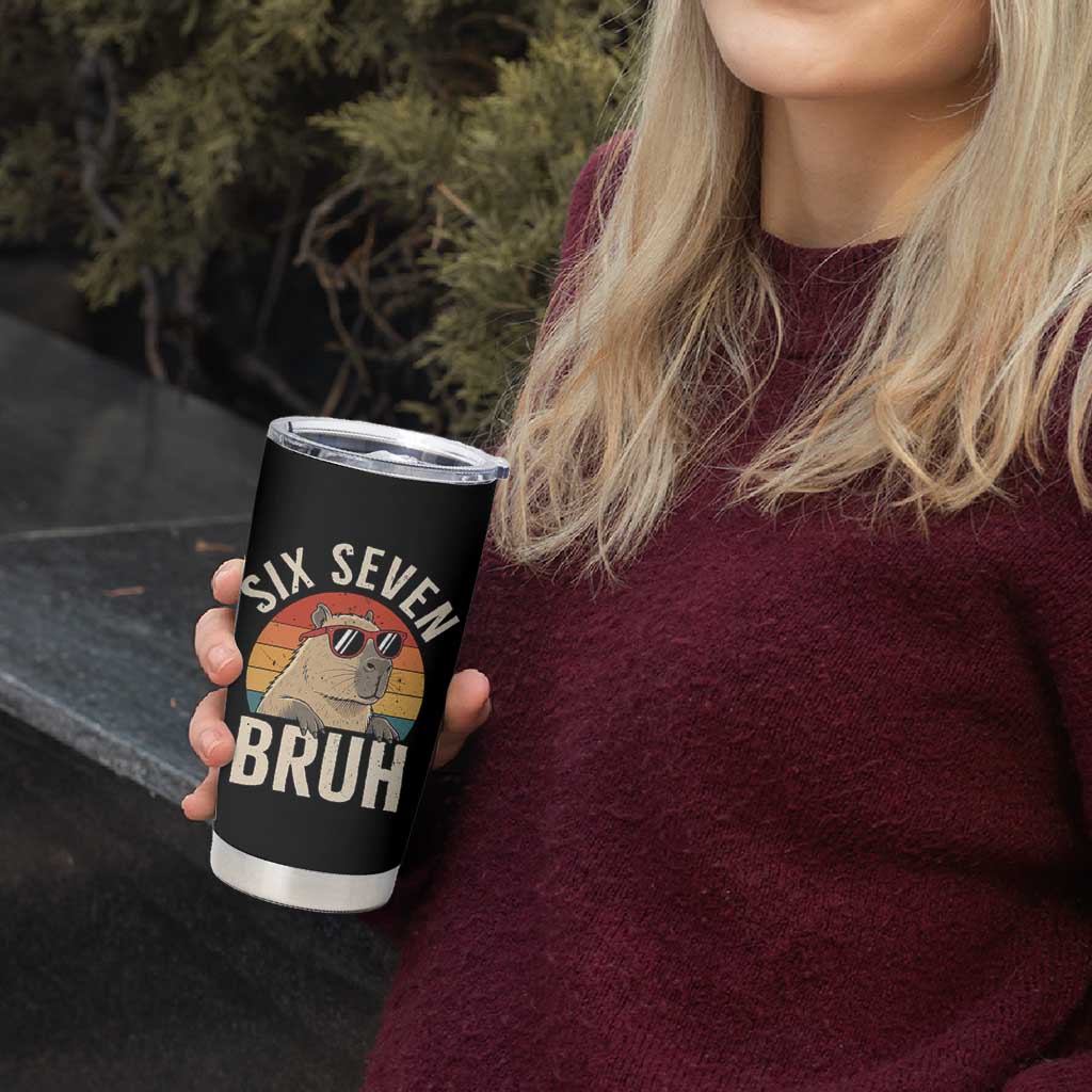 Six Seven Bruh 67 Meme Funny Capybara Tumbler Cup