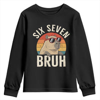 Six Seven Bruh 67 Meme Funny Capybara Youth Sweatshirt
