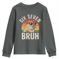 Six Seven Bruh 67 Meme Funny Capybara Youth Sweatshirt