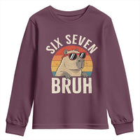 Six Seven Bruh 67 Meme Funny Capybara Youth Sweatshirt