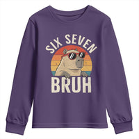 Six Seven Bruh 67 Meme Funny Capybara Youth Sweatshirt