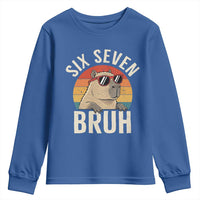 Six Seven Bruh 67 Meme Funny Capybara Youth Sweatshirt