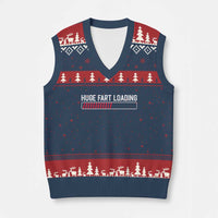 Huge Fart Loading V-Neck Knit Sweater Vest Sarcastic Humor Hilarious Funny Saying Gag Gift