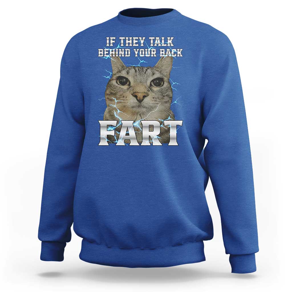 Cat Meme If They Talk Behind Your Back Fart Sweatshirt Funny Oddly Specific
