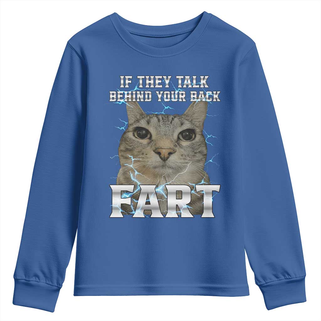 Cat Meme If They Talk Behind Your Back Fart Youth Sweatshirt Funny Oddly Specific
