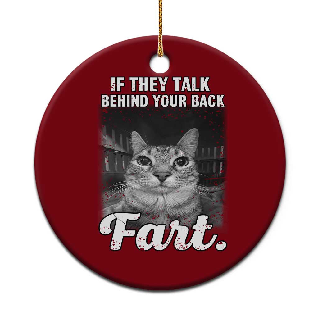 If They Talk Behind Your Back Fart Ceramic Ornament Cat Meme Funny Oddly Specific