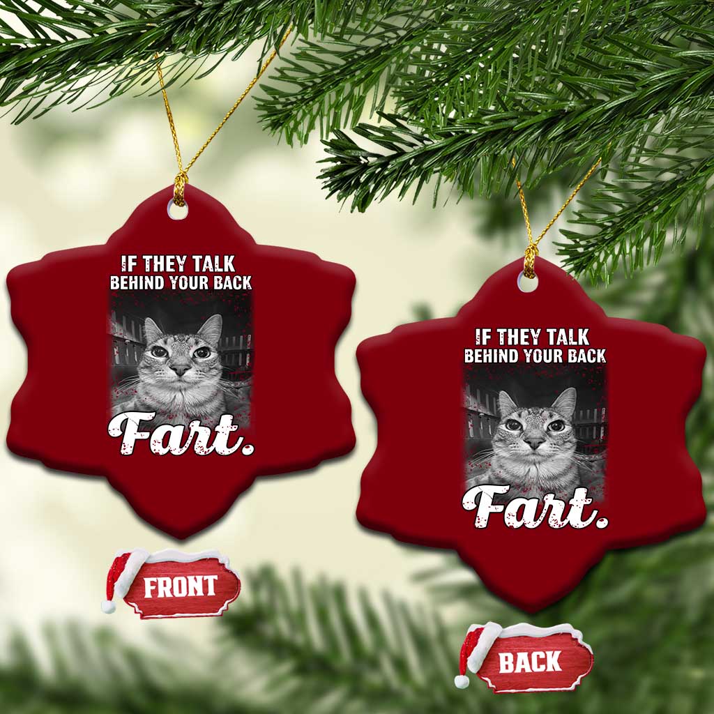 If They Talk Behind Your Back Fart Ceramic Ornament Cat Meme Funny Oddly Specific