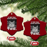 If They Talk Behind Your Back Fart Ceramic Ornament Cat Meme Funny Oddly Specific