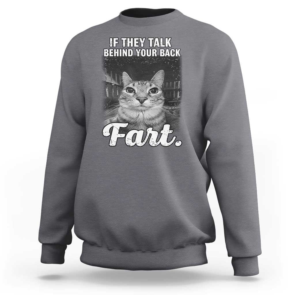 If They Talk Behind Your Back Fart Sweatshirt Cat Meme Funny Oddly Specific