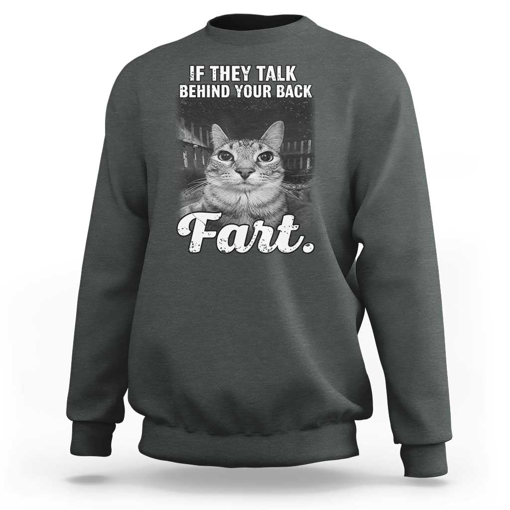 If They Talk Behind Your Back Fart Sweatshirt Cat Meme Funny Oddly Specific