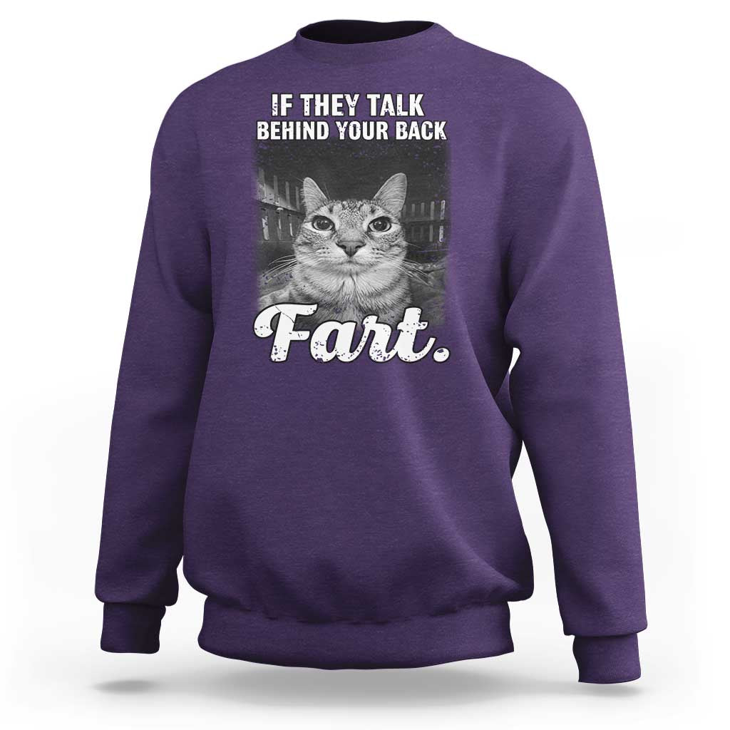 If They Talk Behind Your Back Fart Sweatshirt Cat Meme Funny Oddly Specific