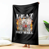 Funny Cat Meme Bootleg Graphic Throw Blanket I Eat Drywall Funny Weird Cursed Internet Memes