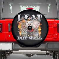 Funny Cat Meme Bootleg Graphic Spare Tire Cover I Eat Drywall Funny Weird Cursed Internet Memes