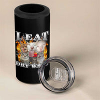 Funny Cat Meme Bootleg Graphic 4 in 1 Can Cooler Tumbler I Eat Drywall Funny Weird Cursed Internet Memes