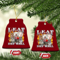 Funny Cat Meme Bootleg Graphic Ceramic Ornament I Eat Drywall Funny Weird Cursed Internet Memes