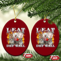 Funny Cat Meme Bootleg Graphic Ceramic Ornament I Eat Drywall Funny Weird Cursed Internet Memes