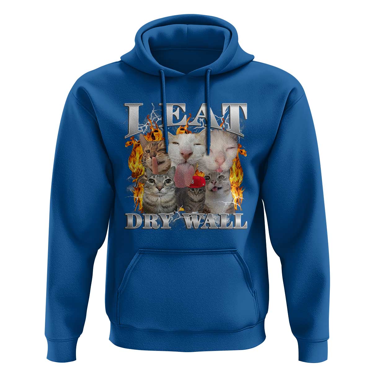 Funny Cat Meme Bootleg Graphic Hoodie I Eat Drywall Funny Weird Cursed Internet Memes