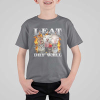 Funny Cat Meme Bootleg Graphic T Shirt For Kid I Eat Drywall Funny Weird Cursed Internet Memes