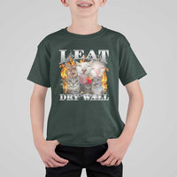Funny Cat Meme Bootleg Graphic T Shirt For Kid I Eat Drywall Funny Weird Cursed Internet Memes