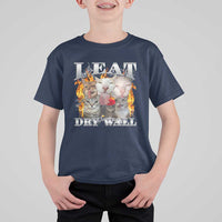 Funny Cat Meme Bootleg Graphic T Shirt For Kid I Eat Drywall Funny Weird Cursed Internet Memes