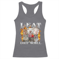 Funny Cat Meme Bootleg Graphic Racerback Tank Top I Eat Drywall Funny Weird Cursed Internet Memes