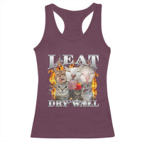 Funny Cat Meme Bootleg Graphic Racerback Tank Top I Eat Drywall Funny Weird Cursed Internet Memes