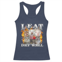 Funny Cat Meme Bootleg Graphic Racerback Tank Top I Eat Drywall Funny Weird Cursed Internet Memes