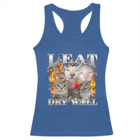 Funny Cat Meme Bootleg Graphic Racerback Tank Top I Eat Drywall Funny Weird Cursed Internet Memes