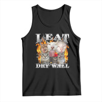 Funny Cat Meme Bootleg Graphic Tank Top I Eat Drywall Funny Weird Cursed Internet Memes