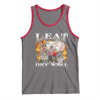 Funny Cat Meme Bootleg Graphic Tank Top I Eat Drywall Funny Weird Cursed Internet Memes