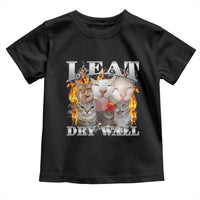 Funny Cat Meme Bootleg Graphic Toddler T Shirt I Eat Drywall Funny Weird Cursed Internet Memes