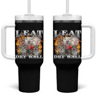 Funny Cat Meme Bootleg Graphic Tumbler With Handle I Eat Drywall Funny Weird Cursed Internet Memes