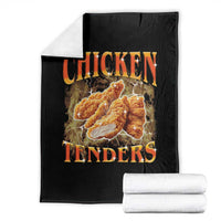 Funny Chicken Tenders Throw Blanket Funny Foodie Vintage 90s Bootleg Rap