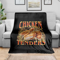 Funny Chicken Tenders Throw Blanket Funny Foodie Vintage 90s Bootleg Rap
