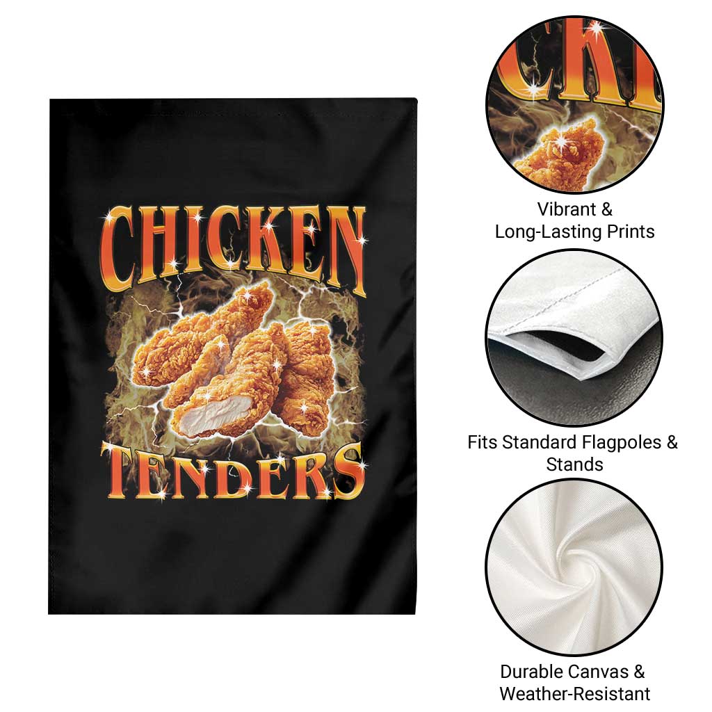 Funny Chicken Tenders Garden Flag Funny Foodie Vintage 90s Bootleg Rap